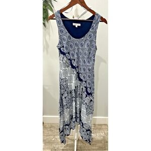 Robbie Bee Handkerchief Hem Dress Size 6 Boho Paisley Floral Sleeveless Summer